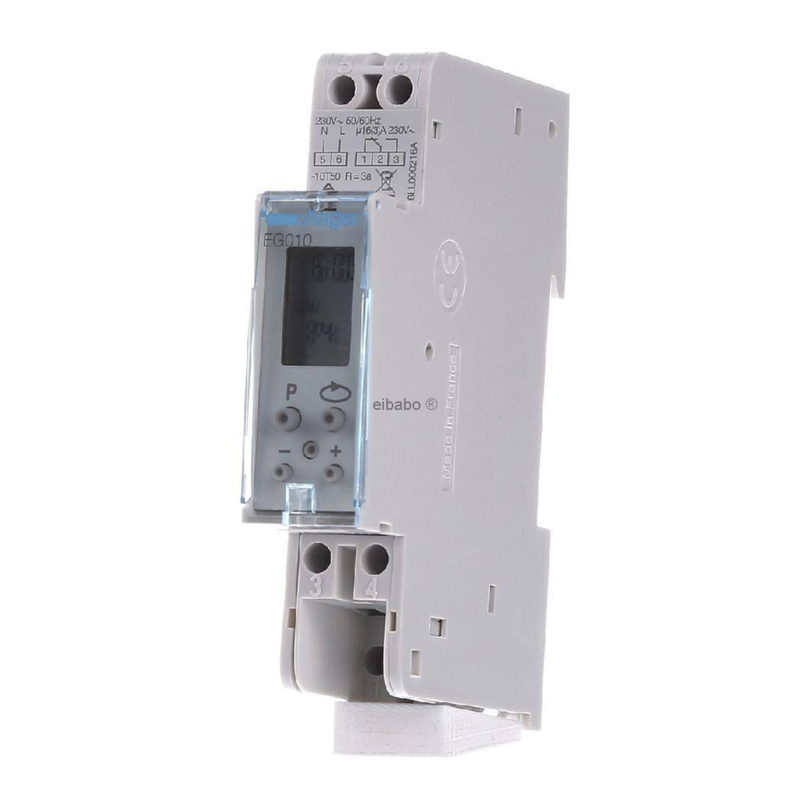 Hager EG010 Programmable Time Switch Manual ManualsLib