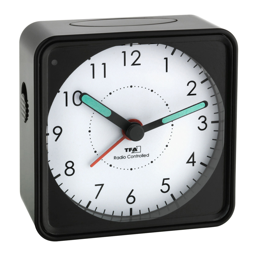 TFA PICCO, 60.1510 RadioControlled Alarm Clock Manual ManualsLib