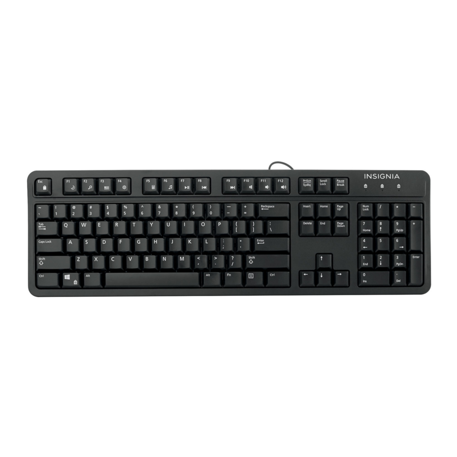 Insignia NS-PNK8001 - USB Keyboard Manual | ManualsLib