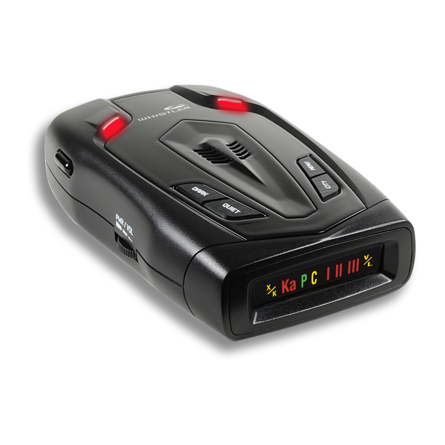 Whistler Z11R+, Z15R+ High Performance LaserRadar Detector Manual