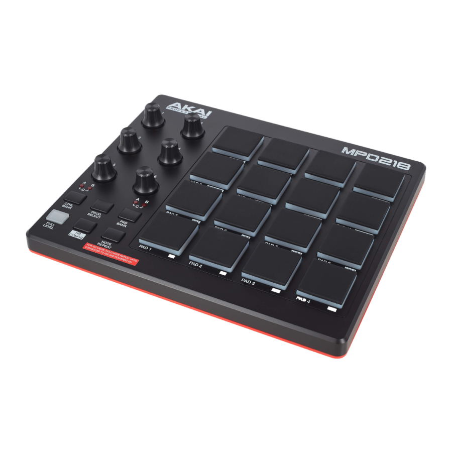 AKAI MPD218 - Pad Controller User Guide | ManualsLib