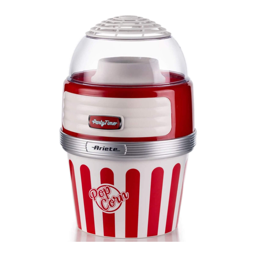 ARIETE 2957 Popcorn Maker Manual ManualsLib