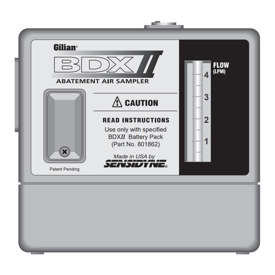 Sensidyne Gilian BDXII Operation & Service Manual