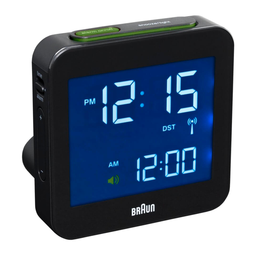 Braun BNC009 Alarm Clock Manual ManualsLib