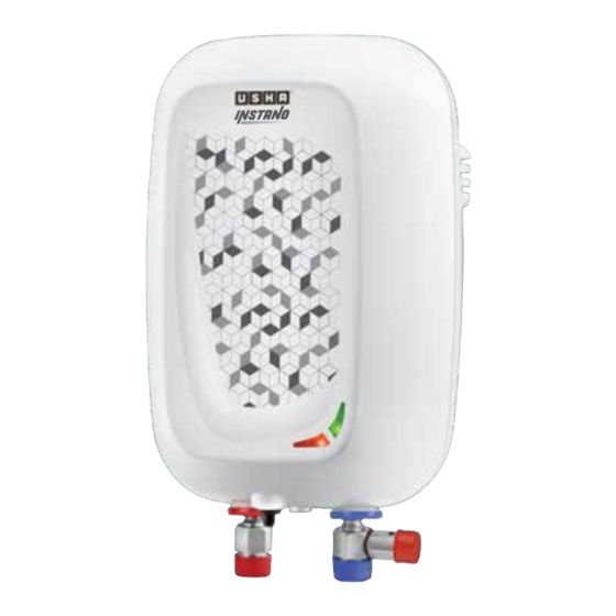 usha  Instant Water Heater Instruction Manual And Warranty Card