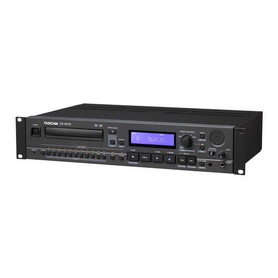 Tascam CD-6010 Professional CD Player Manuals