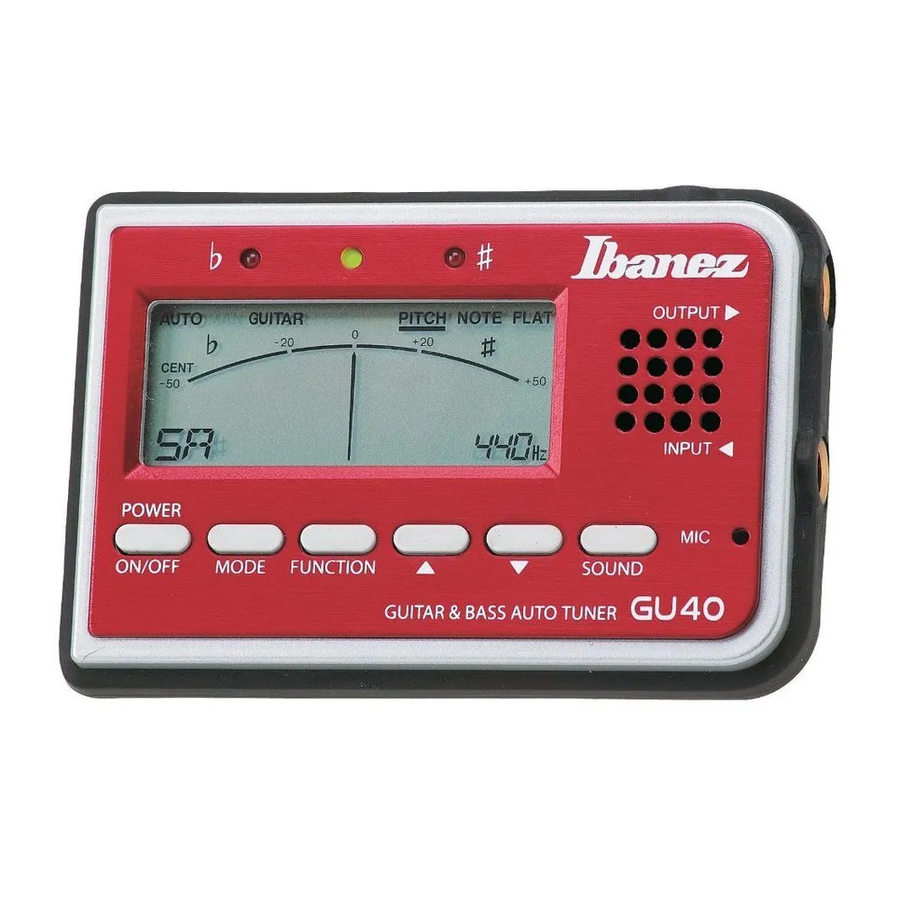 Ibanez GU40 Guitar & Bass Auto Tuner Manual ManualsLib