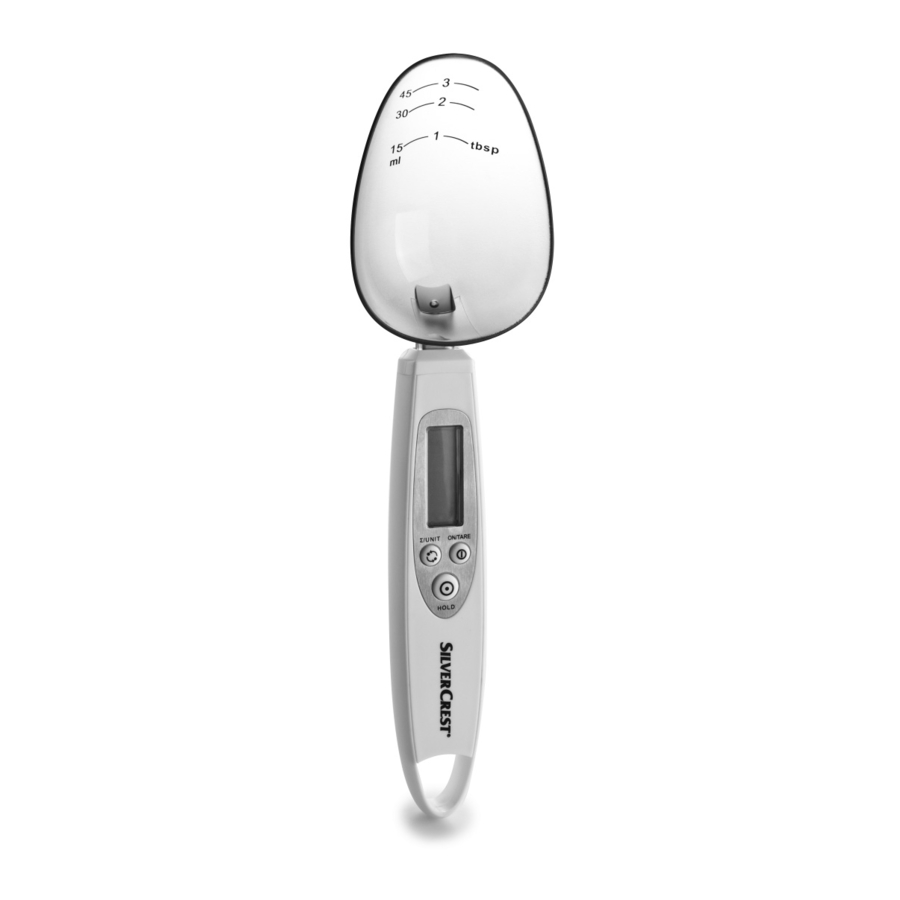 SilverCrest SDL 300 A1 Digital Spoon Scale Manual ManualsLib