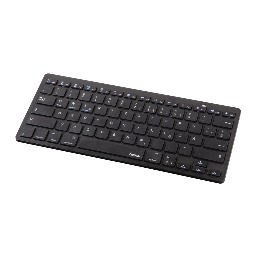 Hama KEY4ALL X510 Bluetooth Keyboard Manual ManualsLib