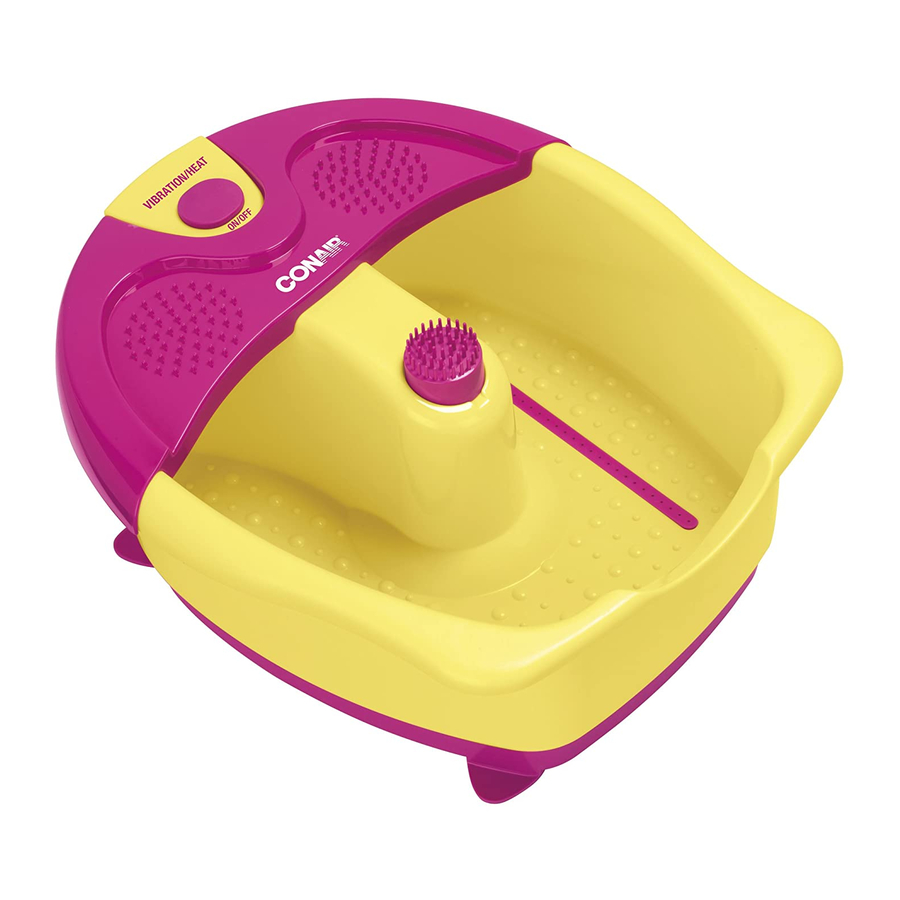 Conair FB333 Series Foot Spa With Vibration & Heat Manual ManualsLib