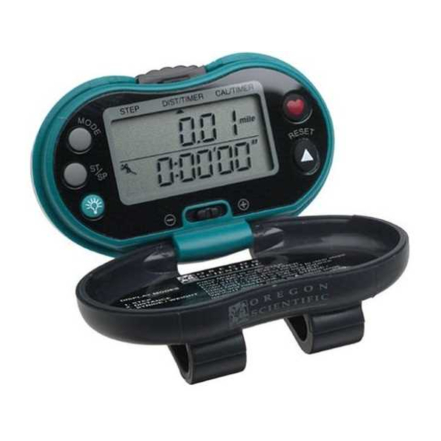 Oregon Scientific PE316PM Pedometer With Pulsemeter Manual ManualsLib