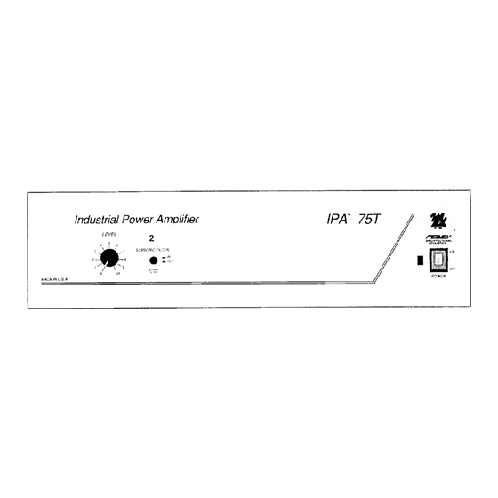 Peavey IPA 75T Operating Manual