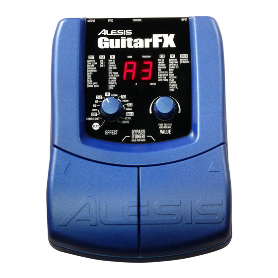 Alesis GuitarFX Quick Start Owner's Manual