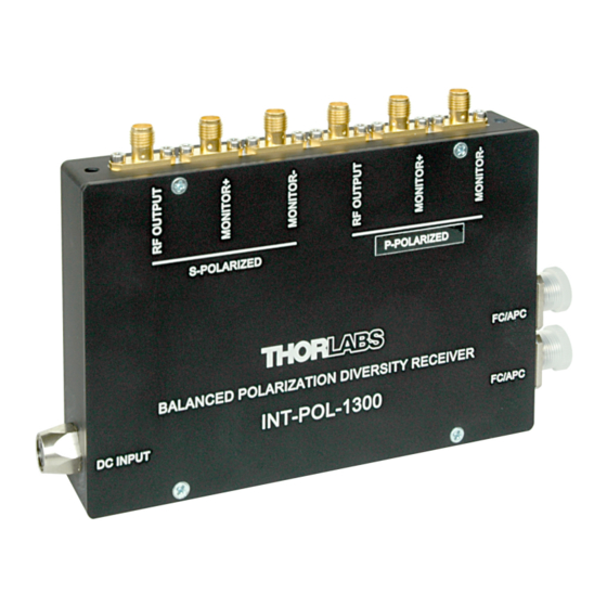 THORLABS INT-POL-1300 Operation Manual