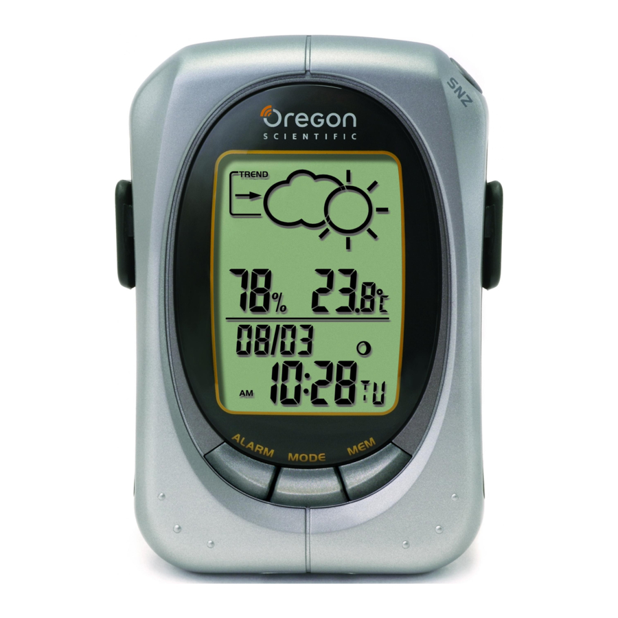 Oregon Scientific EB313HGN Handheld Weather Station Manual ManualsLib