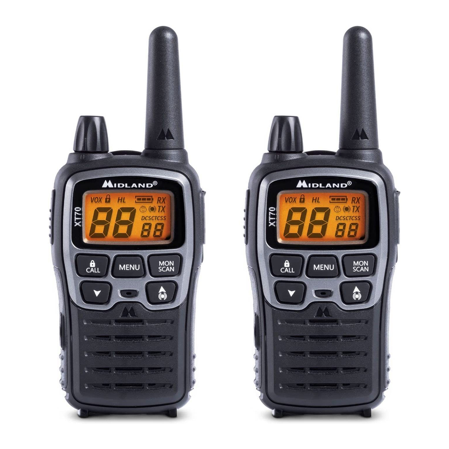 Midland XT-70 Walkie Talkie DUAL BAND (PMR446/LPD) Manual | ManualsLib