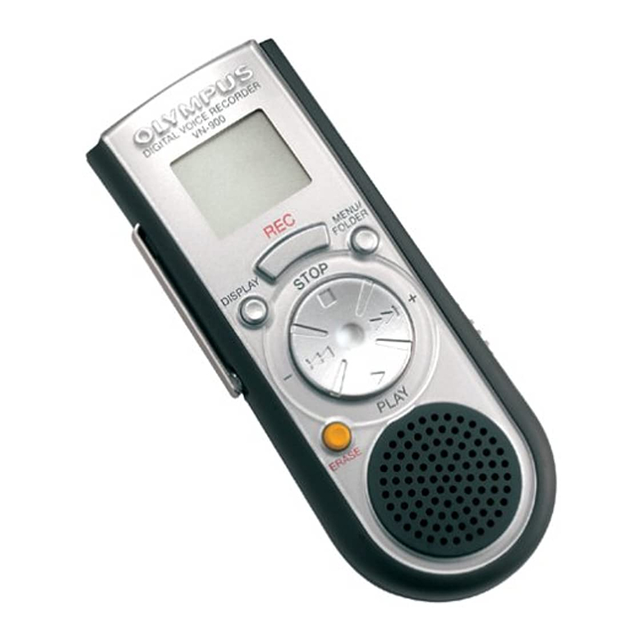 Olympus VN900, VN1800, VN3600 Digital Voice Recorder Manual