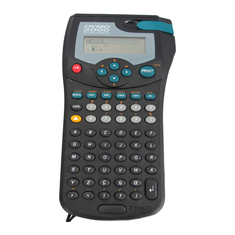 Dymo 2000 Label Maker Manual ManualsLib