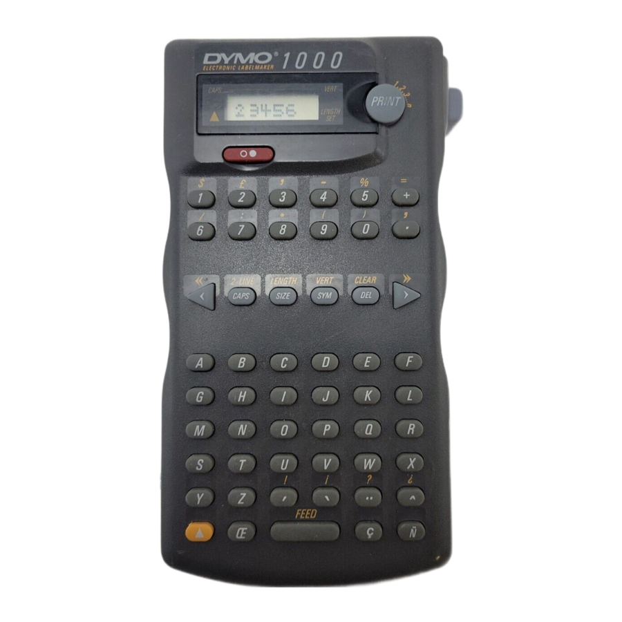 Dymo 1000 Electronic Labelmaker Manual ManualsLib
