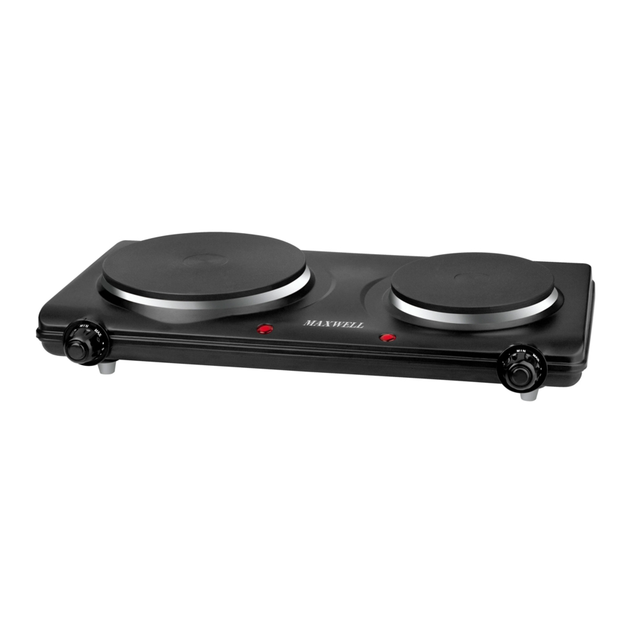 Maxwell MW-1901 - Electric Hot Plate Manual | ManualsLib