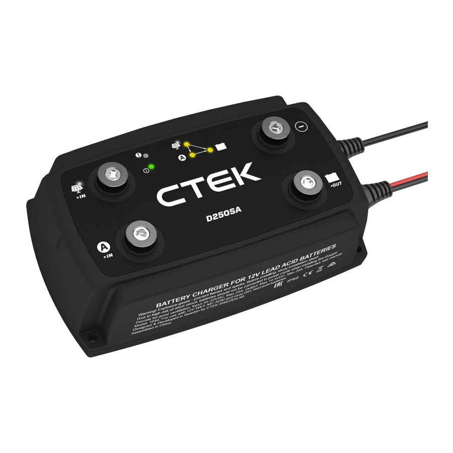 CTEK D250SA, SMARTPASS 120 Dual Battery Charger Manual ManualsLib