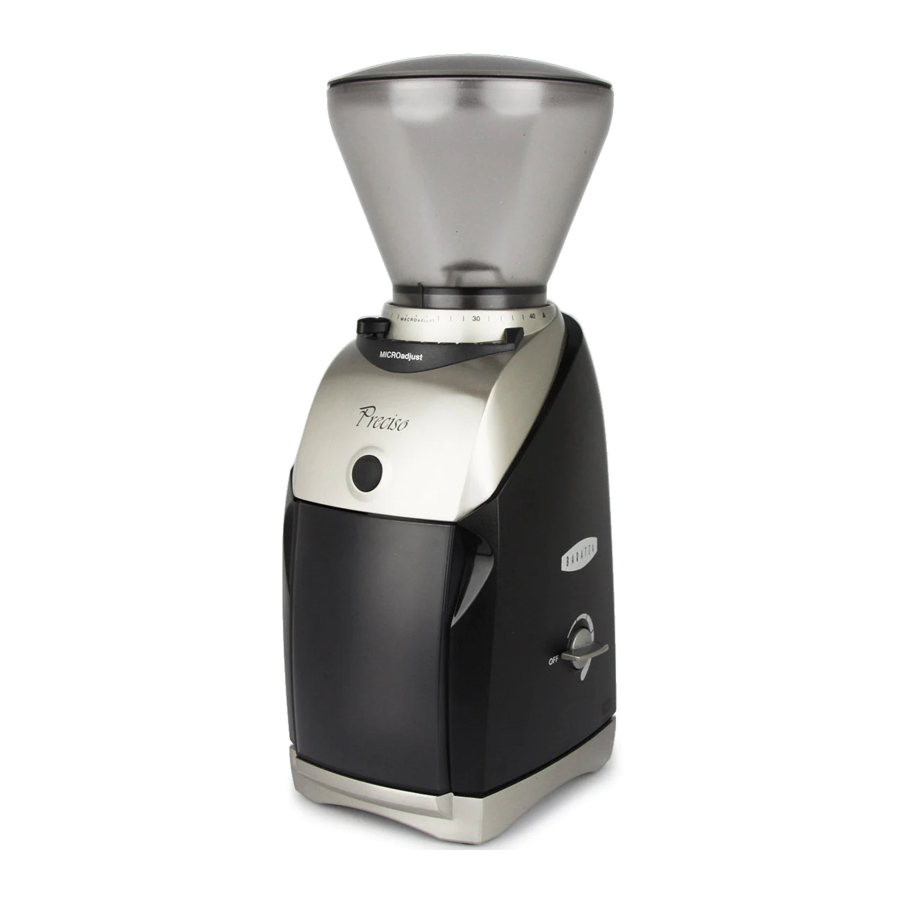 Baratza Preciso Conical Burr Coffee Grinder Manual ManualsLib