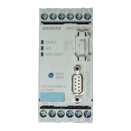 SIEMENS SIMOCODE PRO 3UF70 0-1A 00-0 SERIES OPERATING INSTRUCTIONS Pdf ...