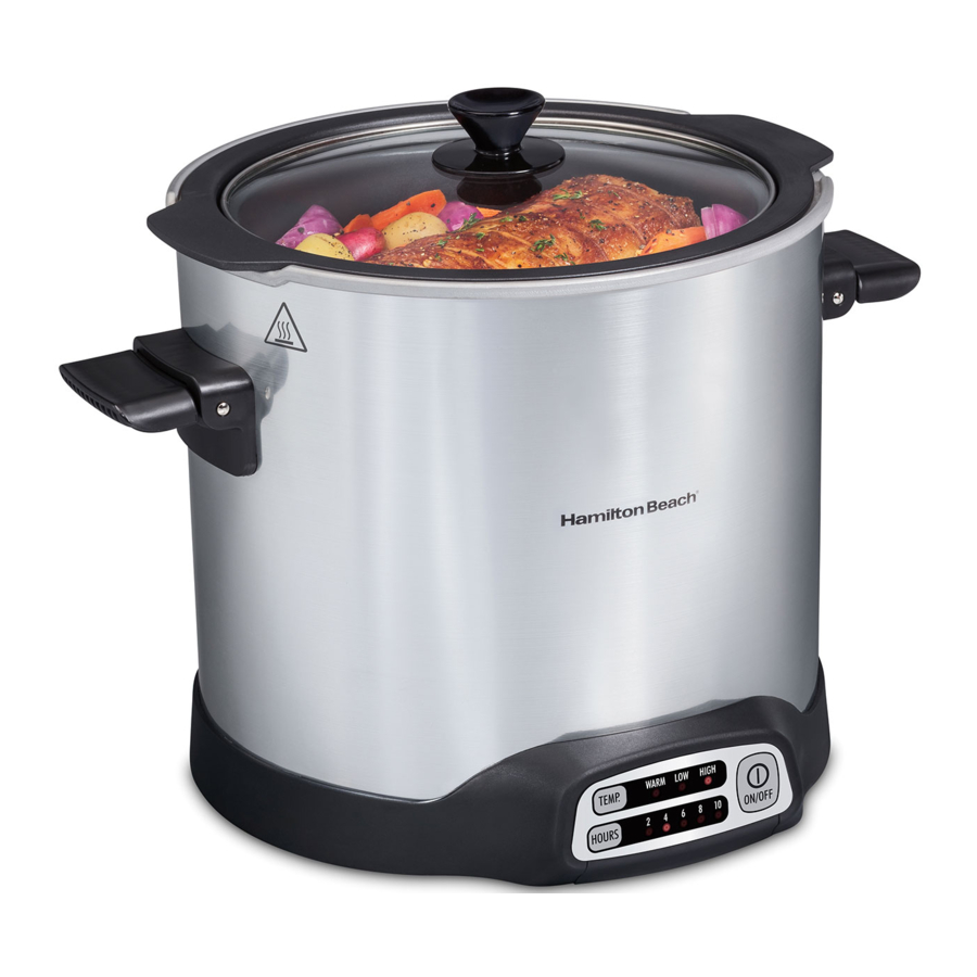 Hamilton Beach 33196 - 10 Qt Slow Cooker Manual | ManualsLib