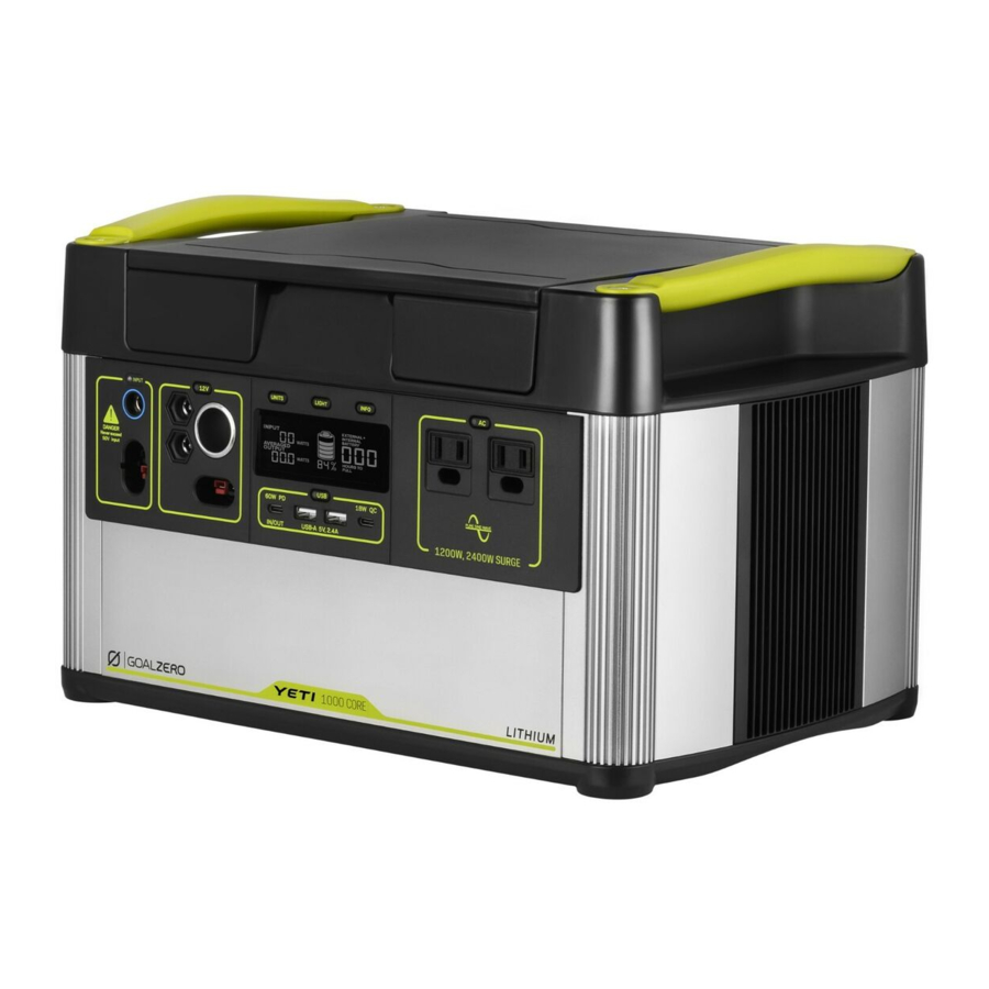 Goal Zero Yeti 1000 Core - Portable Power Station Manual