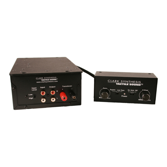 Clark Synthesis TACTILE SOUND TA0.1 Installation Manual