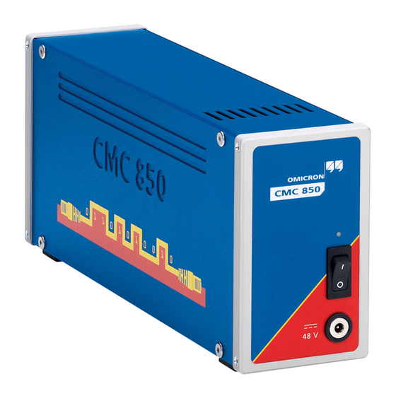 Omicron CMC 850 Quick Start Manual