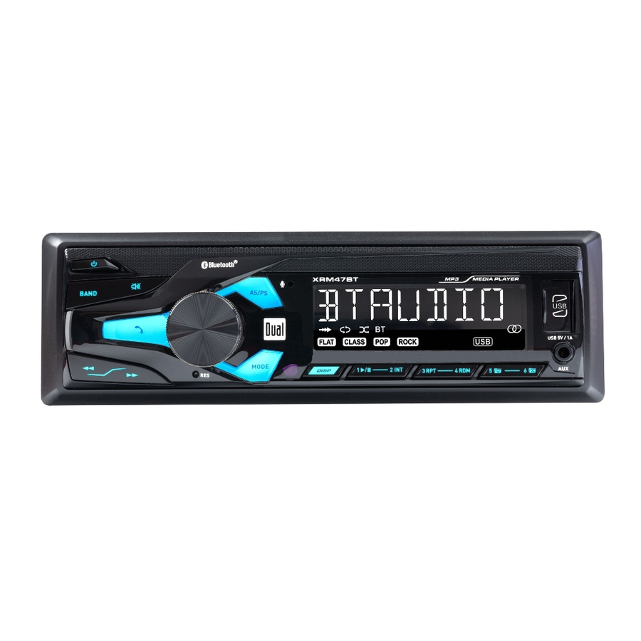Dual XRM47BT AM/FM Receiver with Bluetooth and Fixed Face Manual