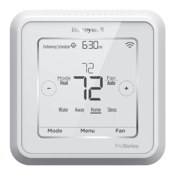 HONEYWELL HOME LYRIC T6 PRO WI-FI USER MANUAL Pdf Download | ManualsLib