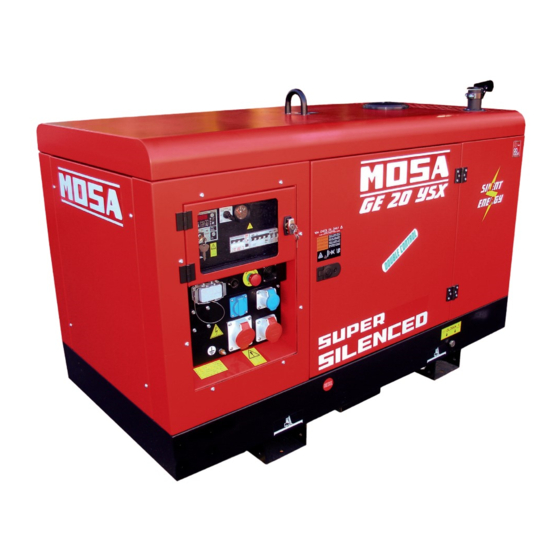 Mosa GE 20 YSX Use And Maintenance Manual