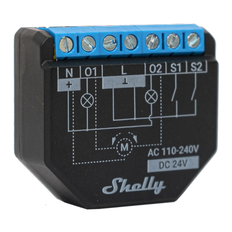Shelly 2PM - 2 Circuit Wi-Fi Relay Switch With Power Measurement Manual