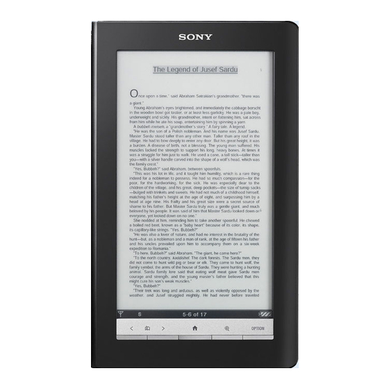 Sony Reader Daily Edition PRS-900 User Manual