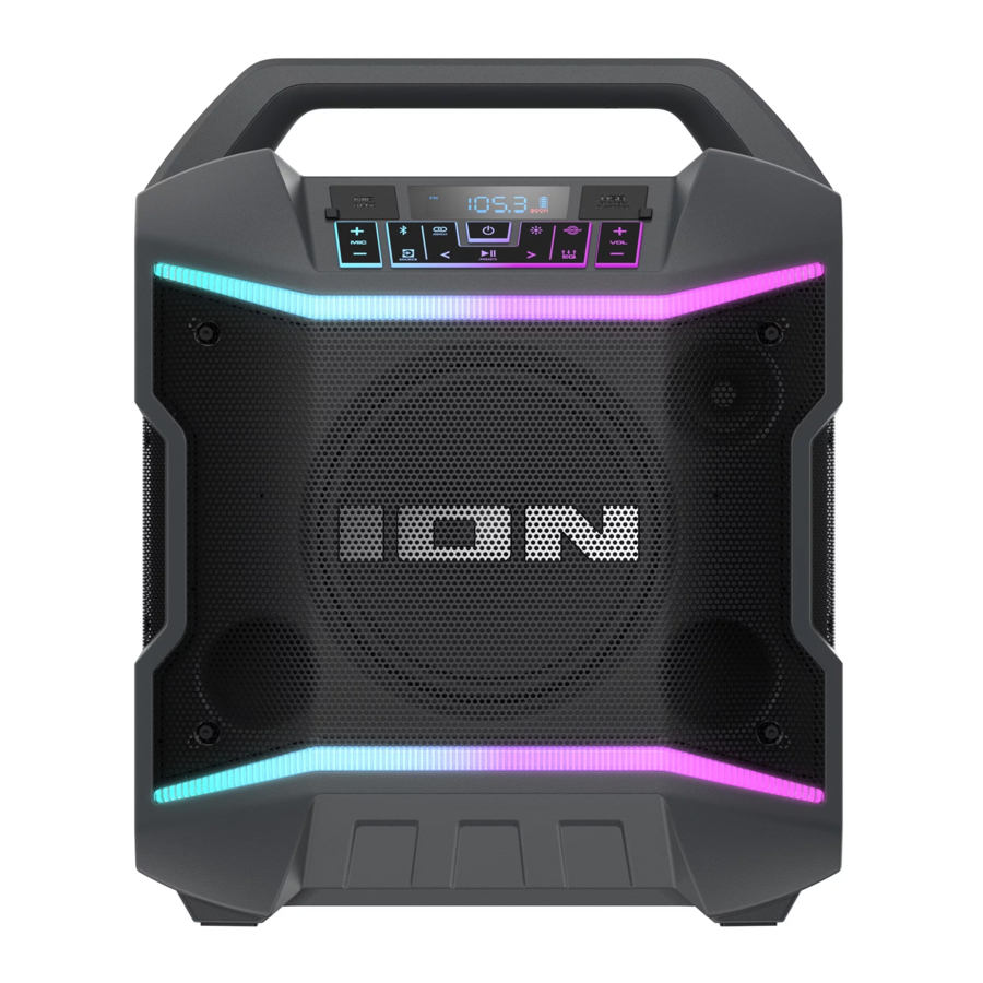 Ion PARTY BOOM PLUS - Bluetooth Speaker with FM Radio Manual