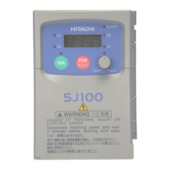 Hitachi SJ100 Series Quick Start Manual
