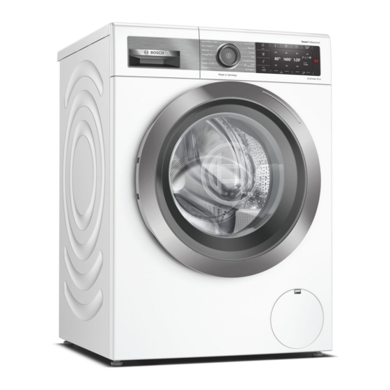 Bosch WAXH8G0LSN User Manual And Installation Instructions