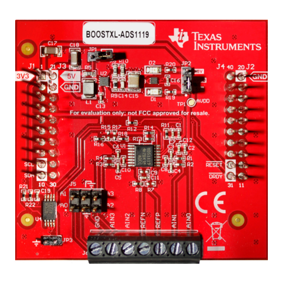 Texas Instruments BoosterPack BOOSTXL-ADS1119 Manuals