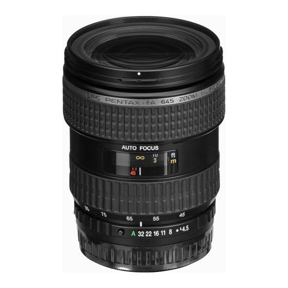 PENTAX SMC FA 645 USER MANUAL Pdf Download ManualsLib