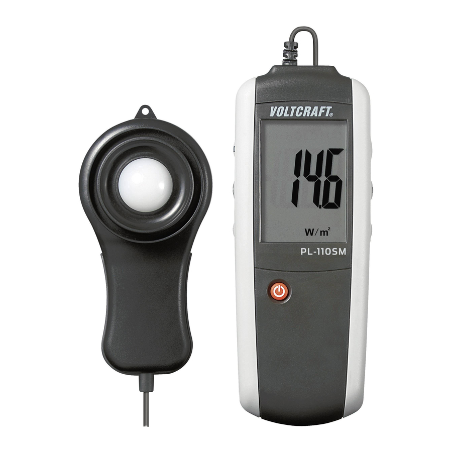 VOLTCRAFT PL110SM Lux meter Manual ManualsLib