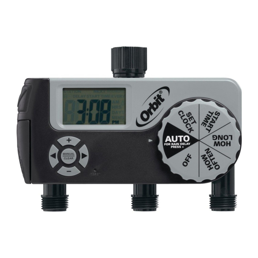 Orbit 56233D 3 Outlet Hose Faucet Timer (2 Digital/1 Manual) Manual