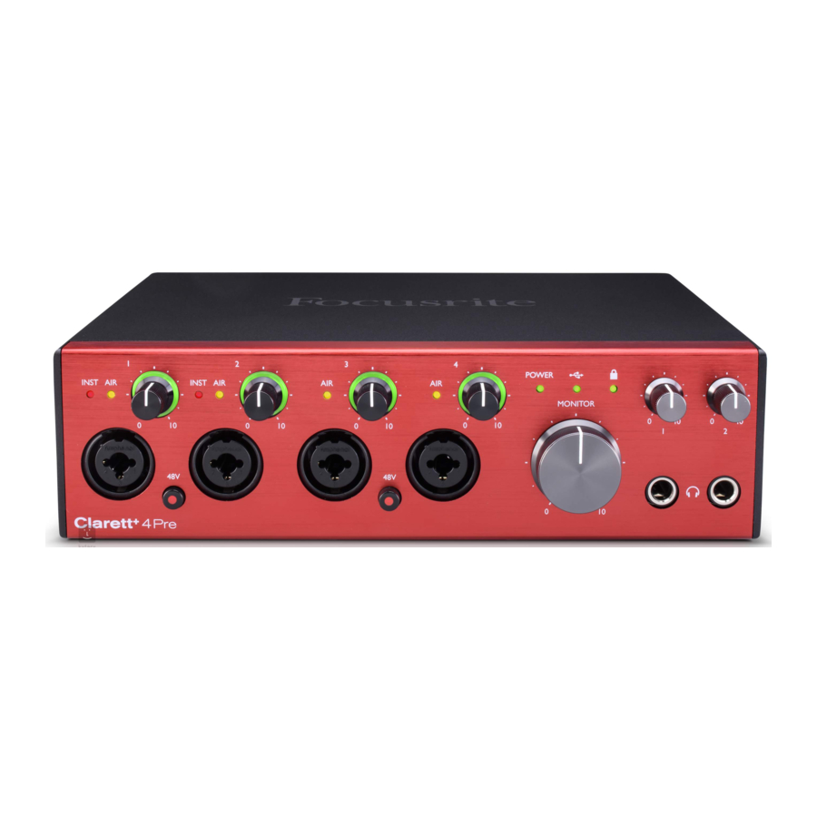 Focusrite Clarett+ 4Pre - Audio Interface Manual | ManualsLib