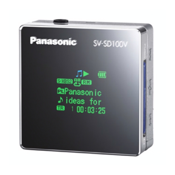Panasonic SV-SD100VEB Manuals