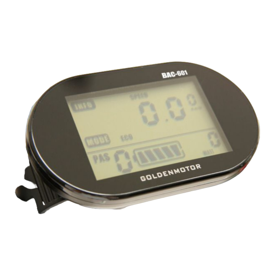 Golden Motor BAC-601 LCD Manuals