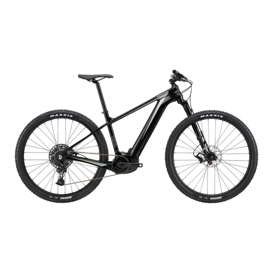 Cannondale Canvas Neo 1 Owner's Manual Supplement