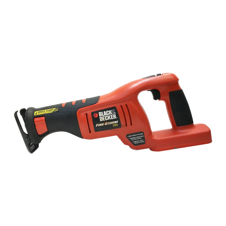 Black Decker CRS180B 18 Volt Cordless Reciprocating Saw Manual