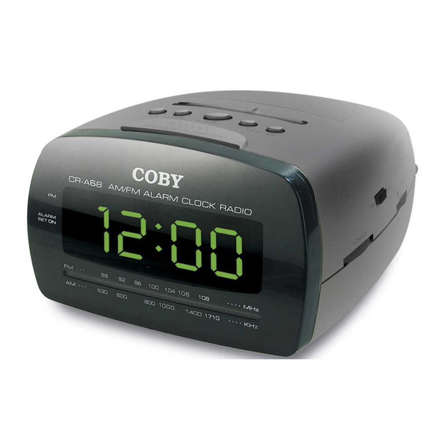 Coby CRA68 Digital AM/FM Dual Alarm Clock Radio Manual ManualsLib