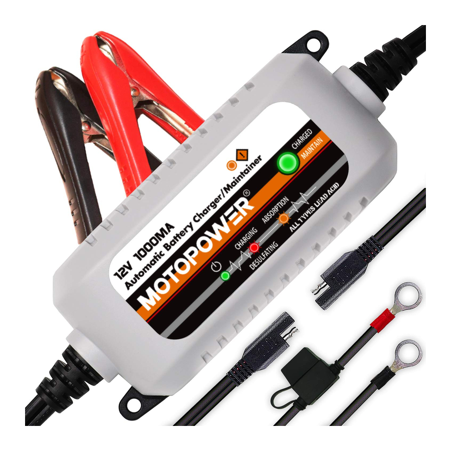 MOTOPOWER MP00205B - 12V 1000mA Battery Charger Maintainer Manual